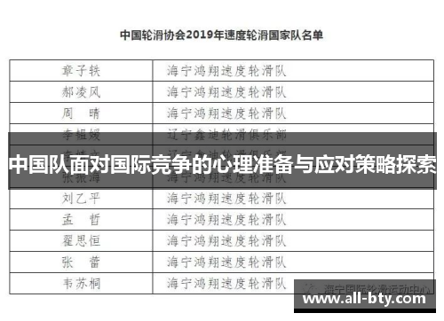 中国队面对国际竞争的心理准备与应对策略探索